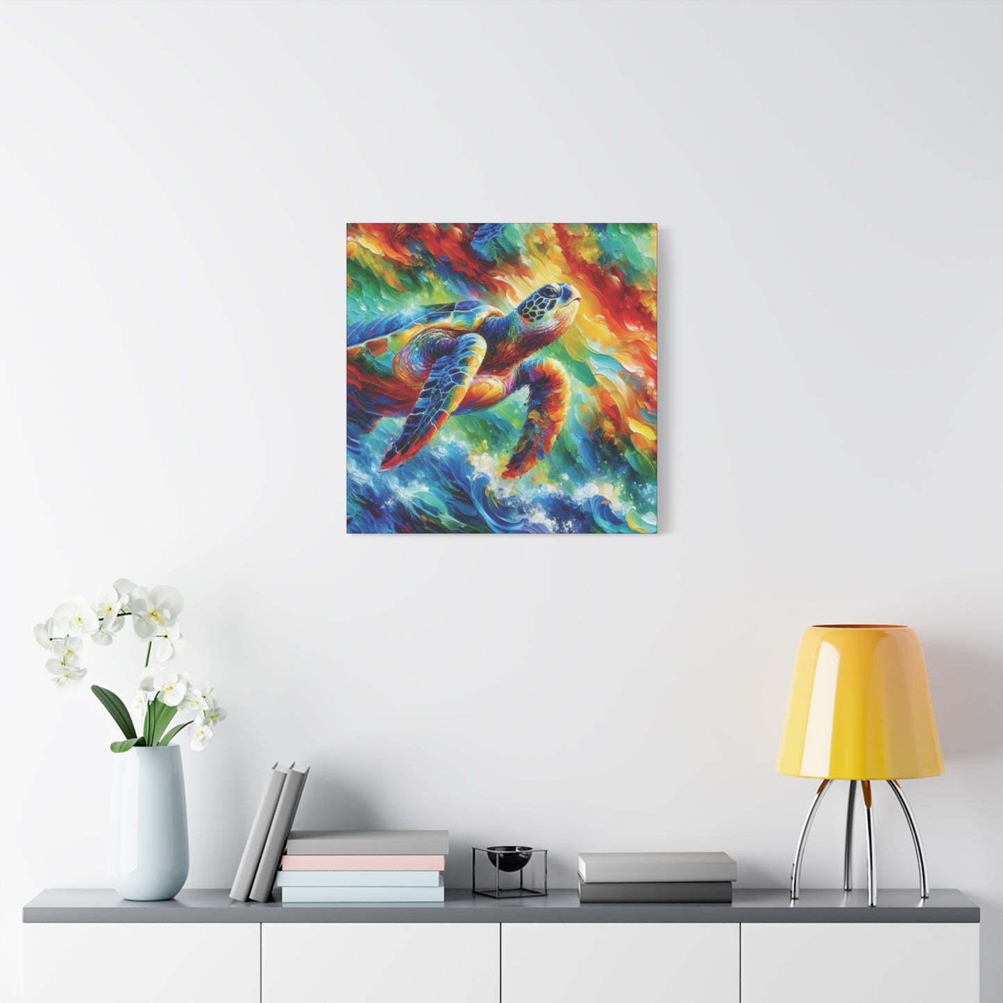 Canvas Wall Art - Sea Turtle Heading for the Light