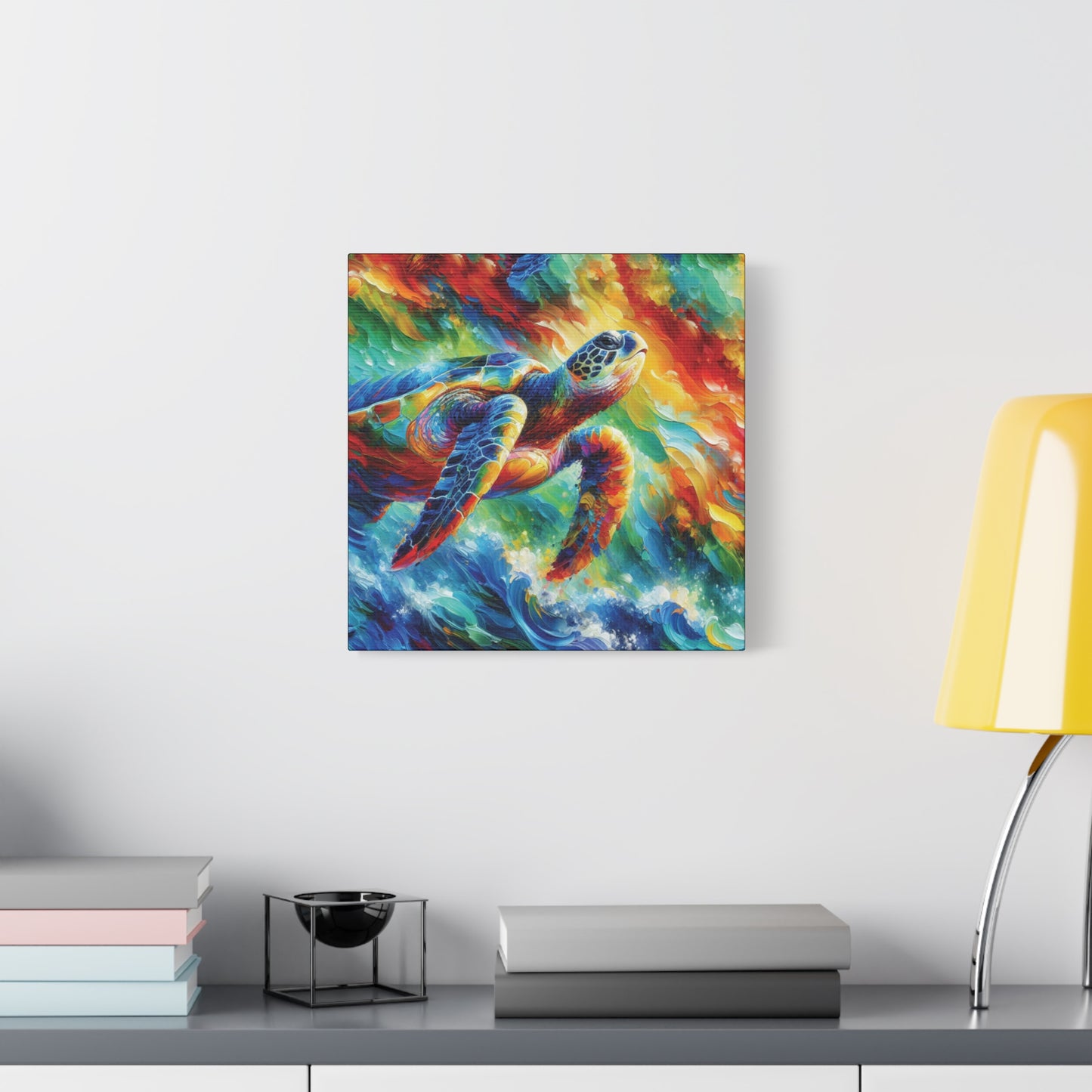 Canvas Wall Art - Sea Turtle Heading for the Light
