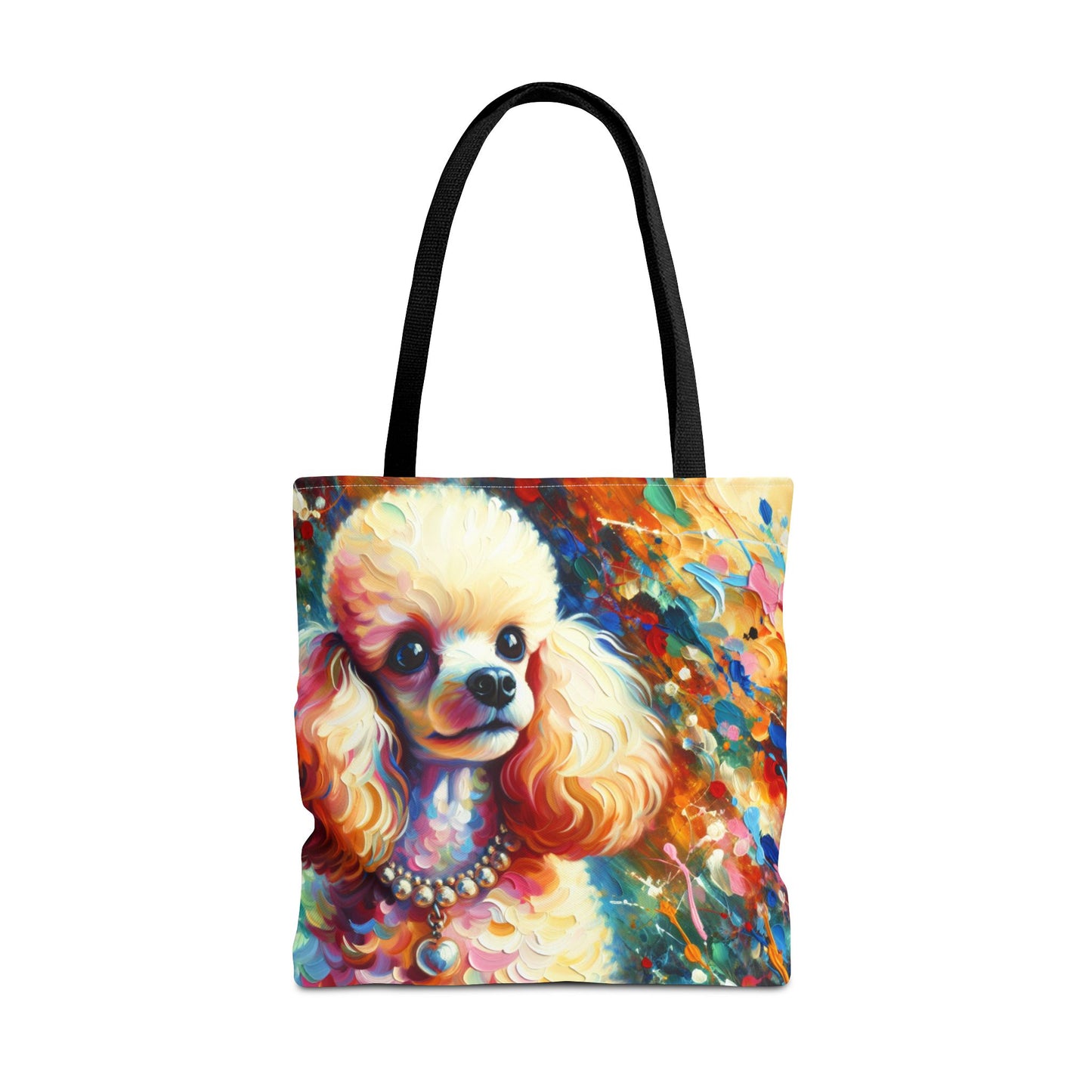 Cream Poodle with Pearls Tote Bag