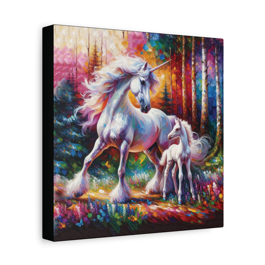 Unicorn Dad Canvas Wall Art - Expressionist Canvas Print