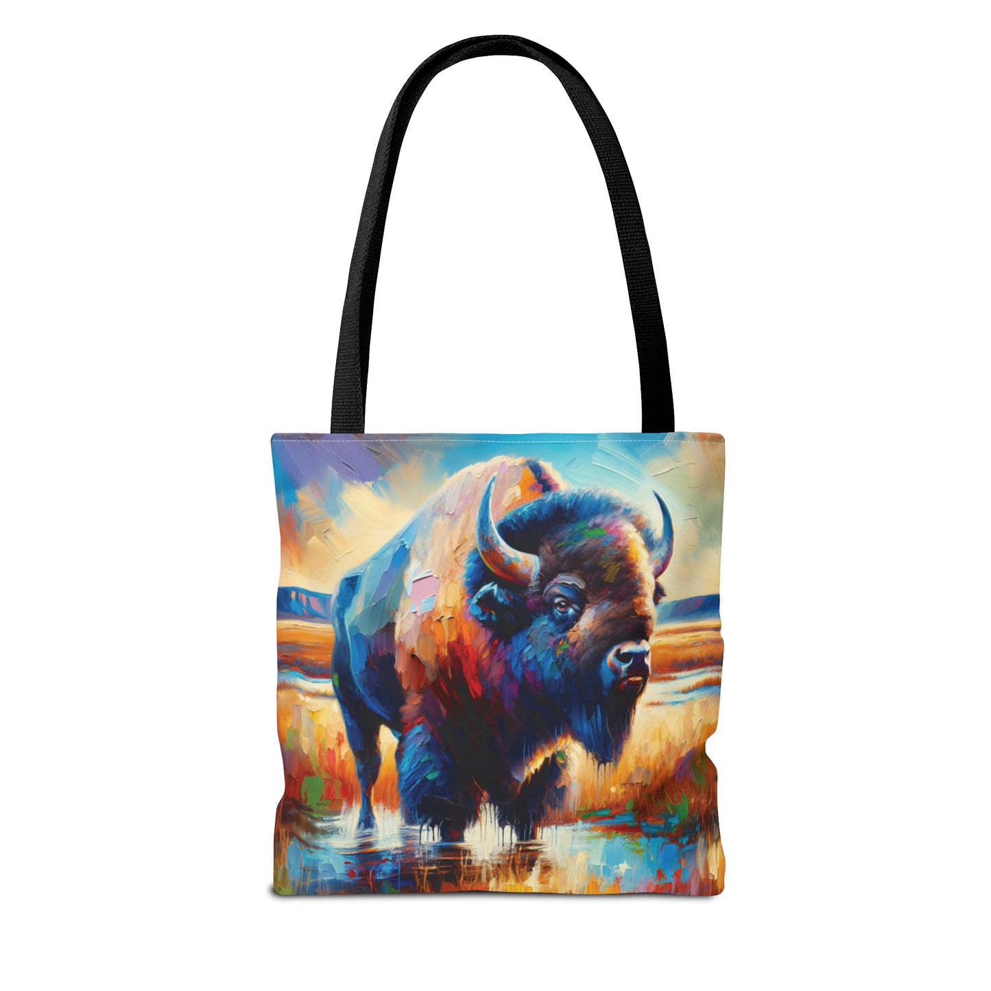 Lone Bison After Rain - Tote Bag