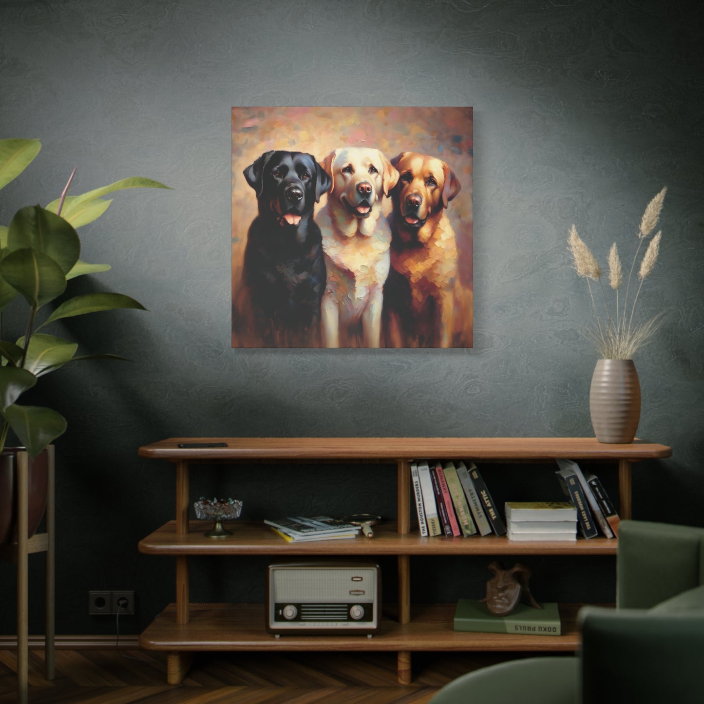 Canvas Print Labrador Retriever Trio Impressionist Style Art