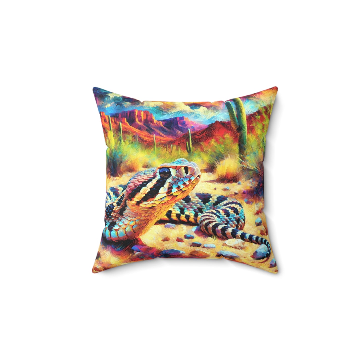 Desert Rattlesnake - Square Throw Pillows