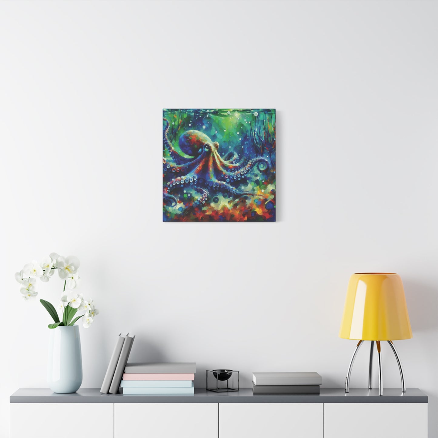 Canvas Wall Art - Octopus Garden Expressionist Style