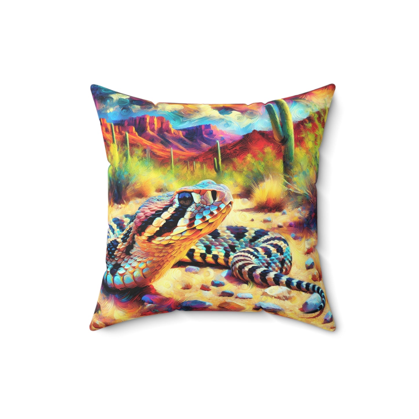 Desert Rattlesnake - Square Throw Pillows