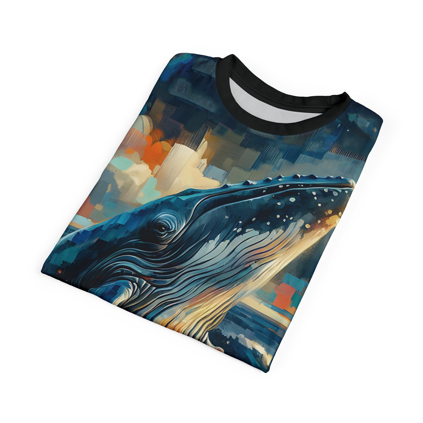 Humpback Breaching Art Tee | Colorful Unisex Cut & Sew T-Shirt, Wildlife Apparel, Unique Graphic Tee