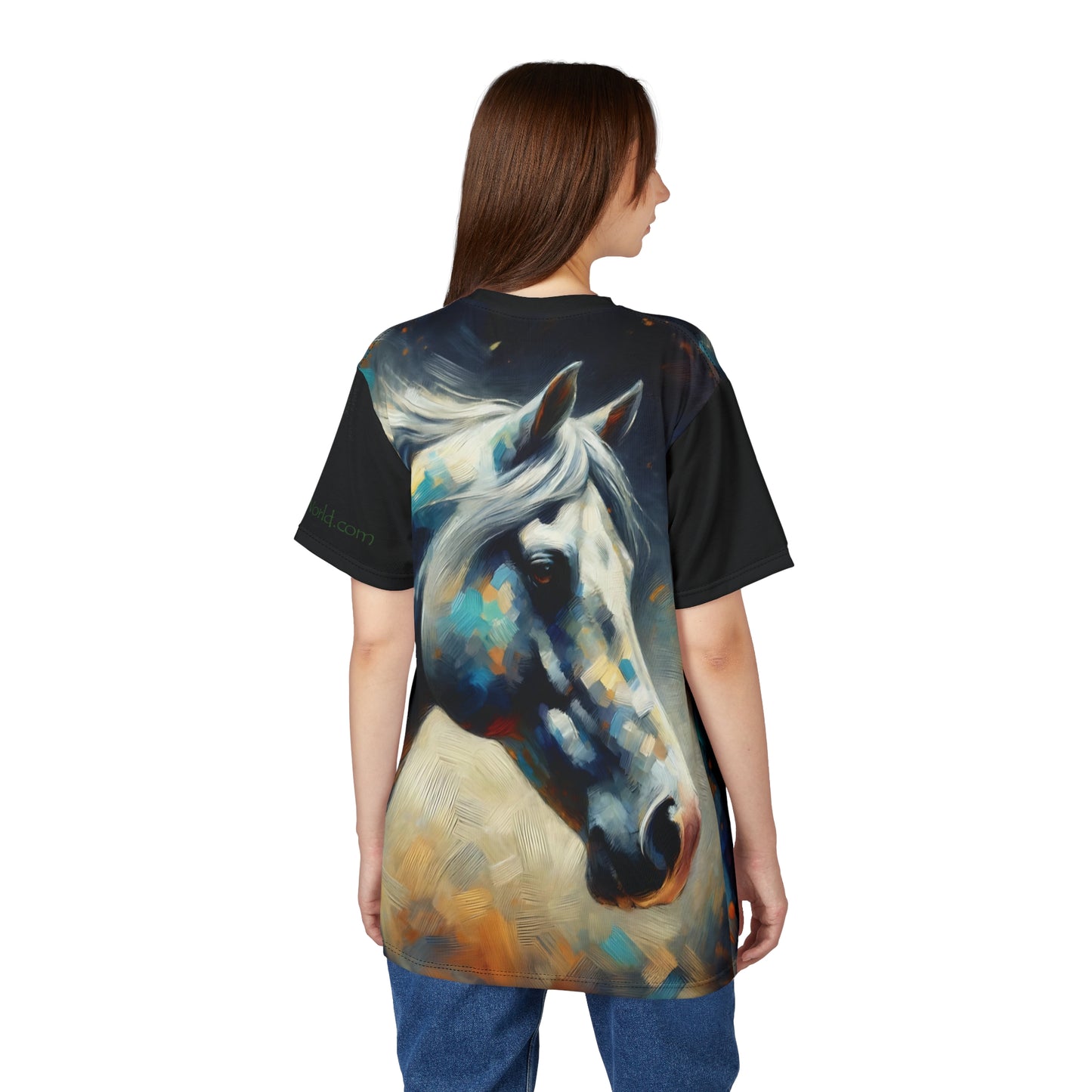 Dapple Grey Mare Vibrant Art Tee | Colorful Unisex Cut & Sew T-Shirt, Wildlife Apparel, Unique Graphic Tee, Birthday Gift