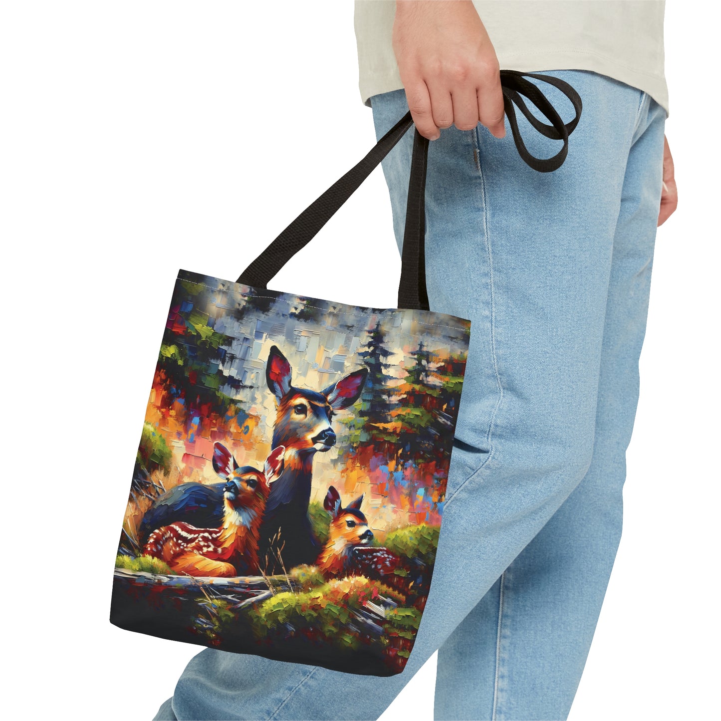 Black Tail Doe with Fawns - Tote Bag