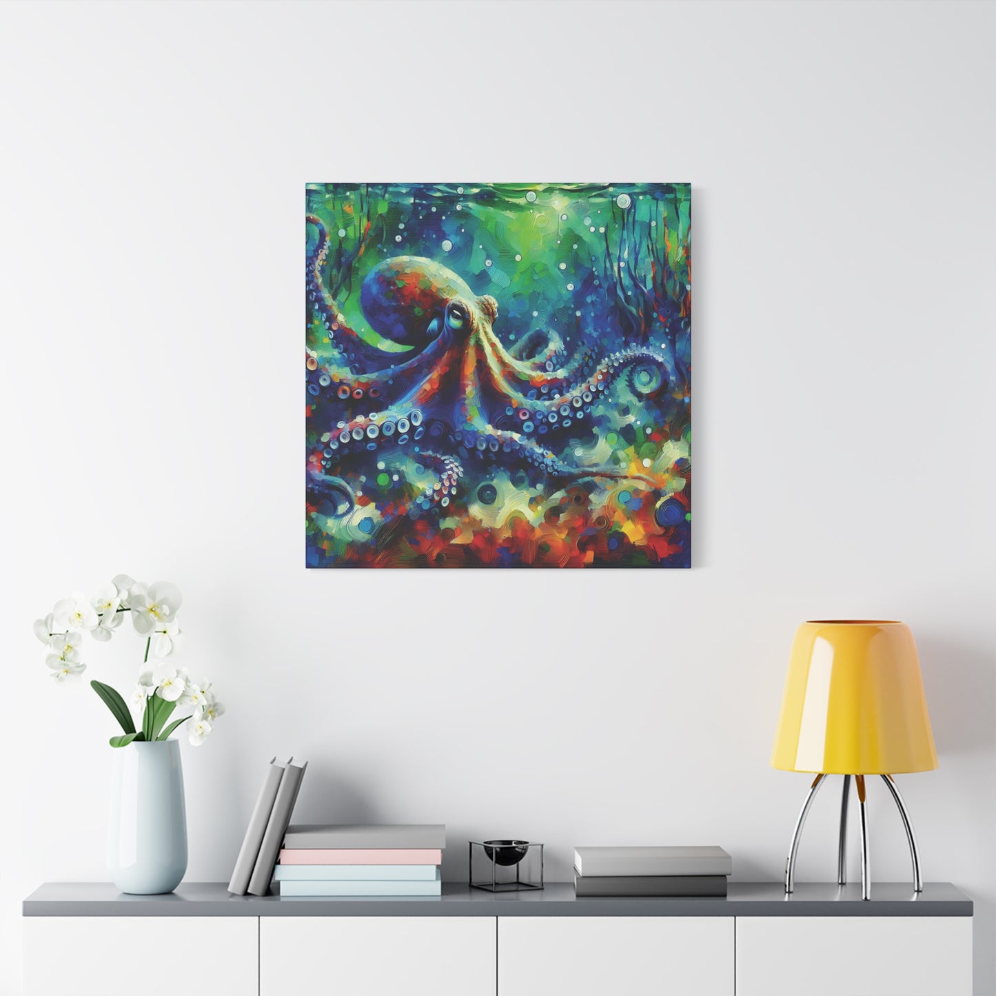 Canvas Wall Art - Octopus Garden Expressionist Style