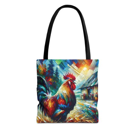 Rooster Morning - Impressionist Art Tote Bag