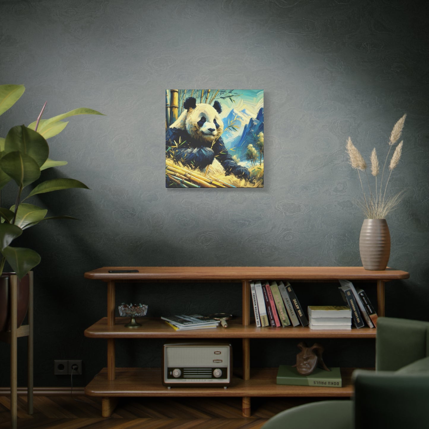 Canvas Wall Art - Giant Panda in Bamboo Forest, Contemporary Impressionist Style Print