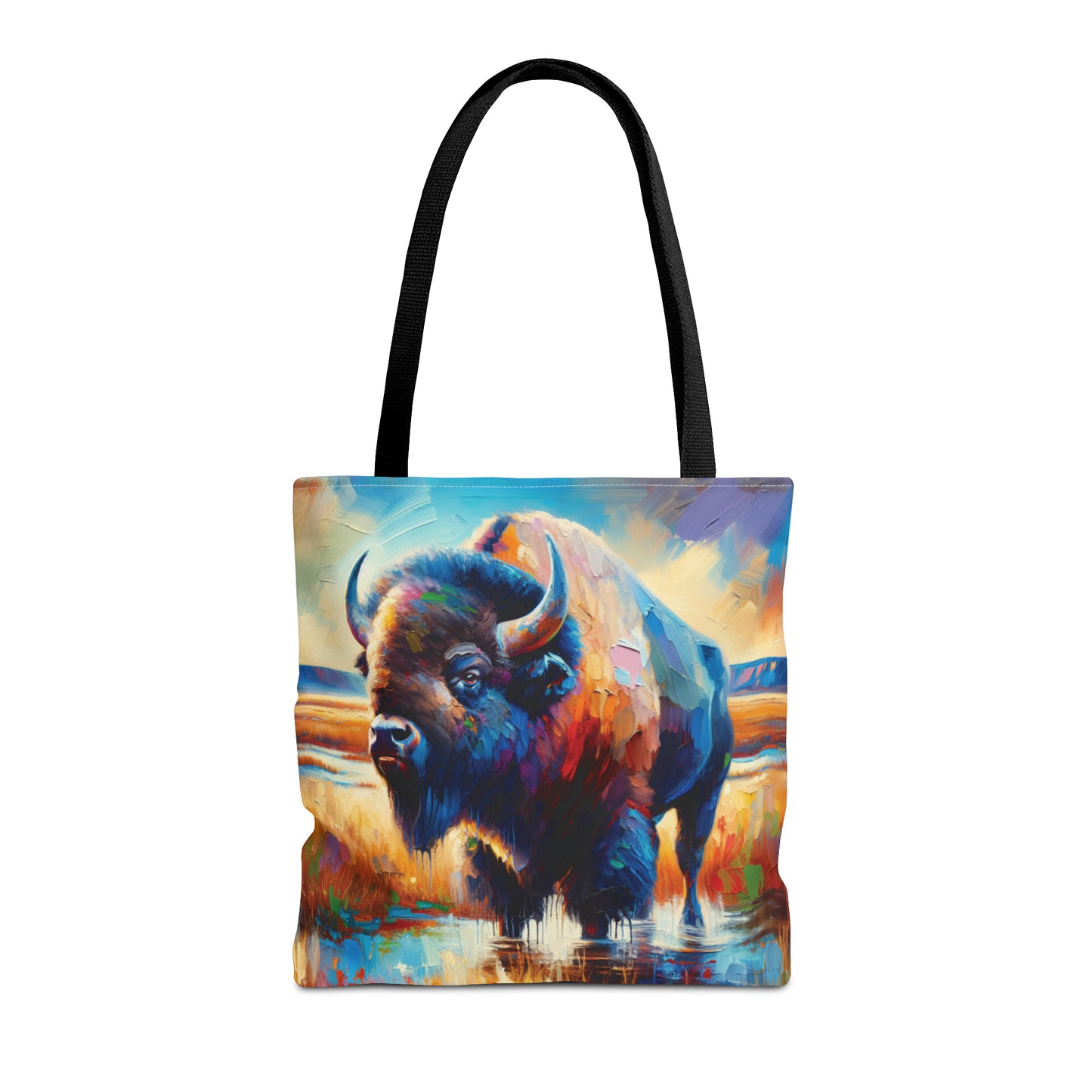 Lone Bison After Rain - Tote Bag