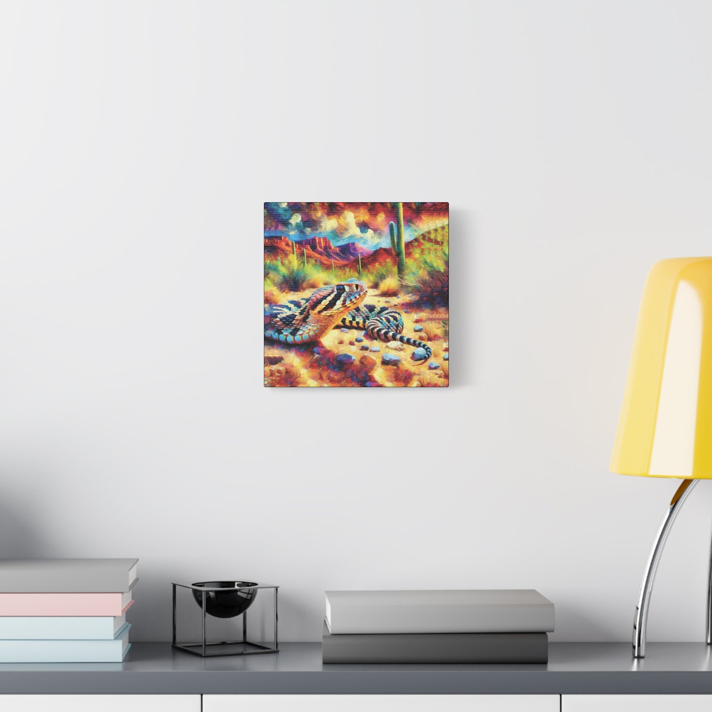 Desert Rattlesnake Expressionist Canvas Art Print