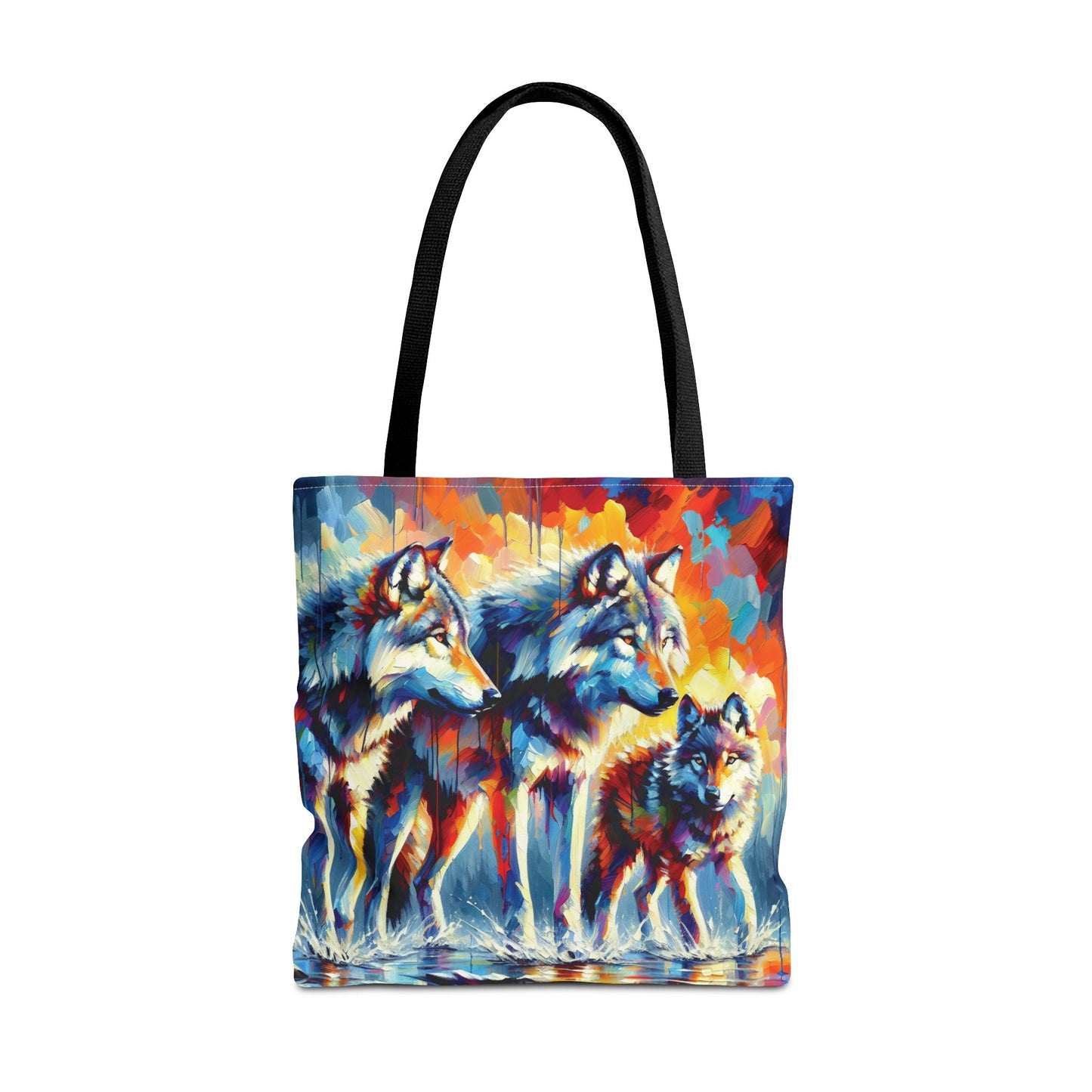 Reigning Wolves - Impressionist Art Style Tote Bag