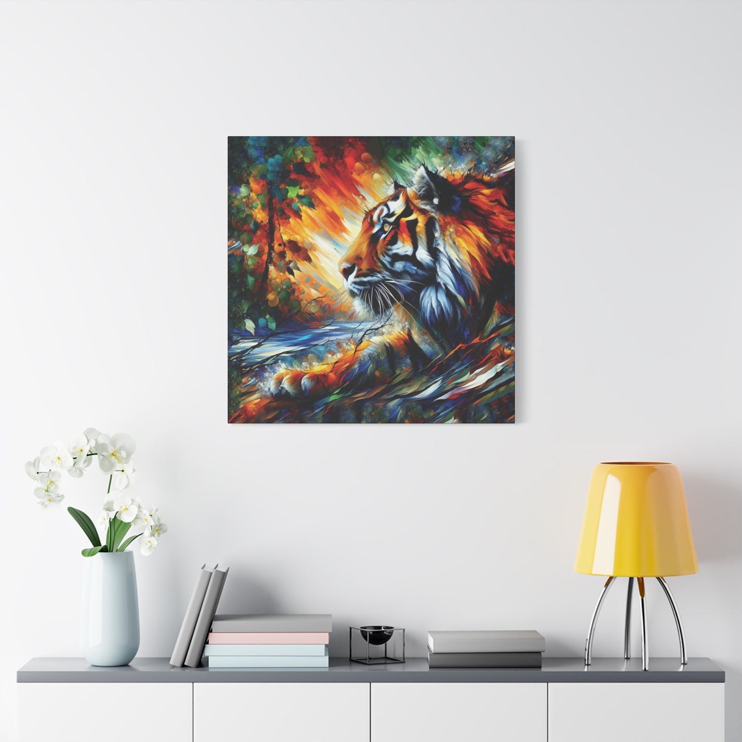Tiger Art Print - Tiger Focus Expressionist Canvas Wall Art