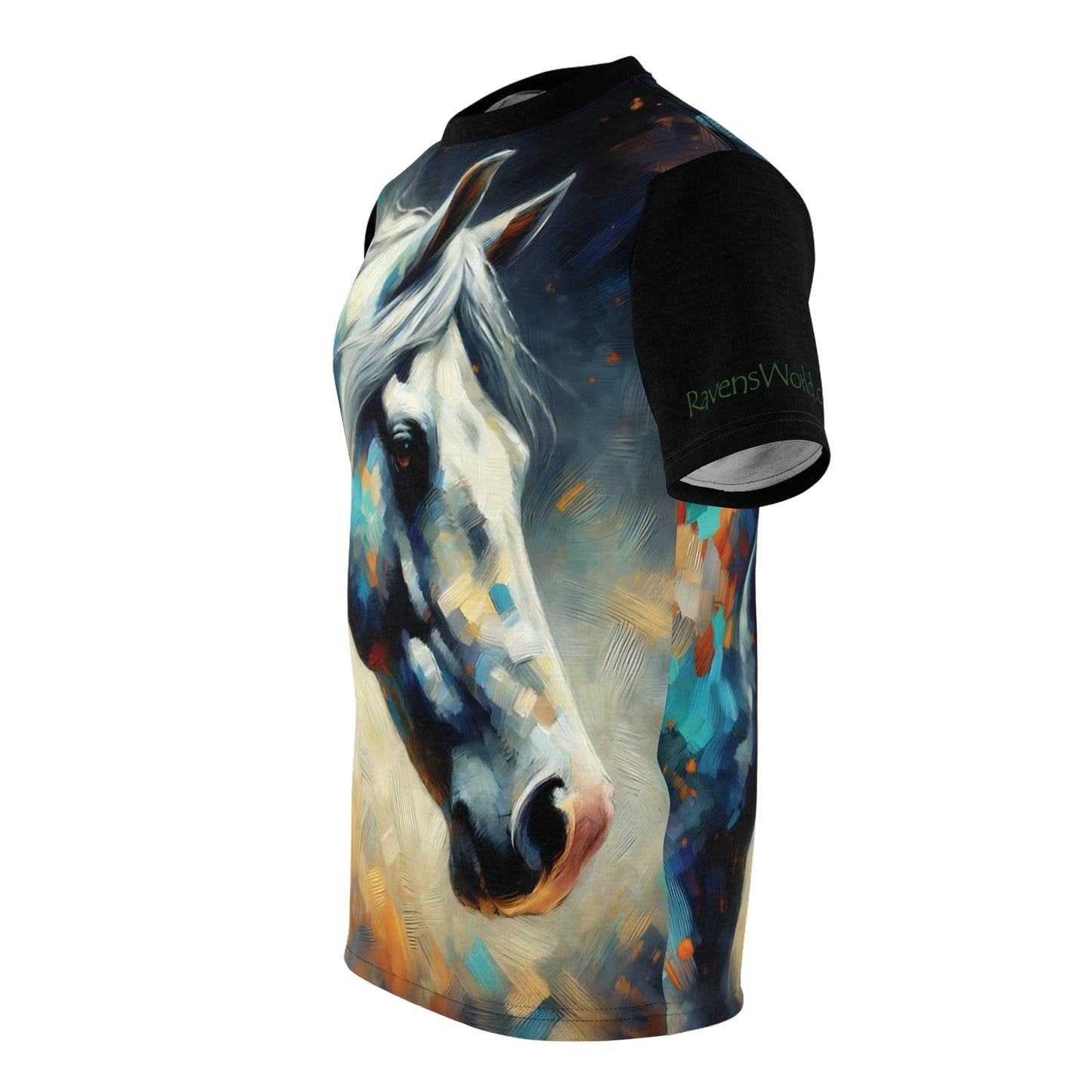 Dapple Grey Mare Vibrant Art Tee | Colorful Unisex Cut & Sew T-Shirt, Wildlife Apparel, Unique Graphic Tee, Birthday Gift