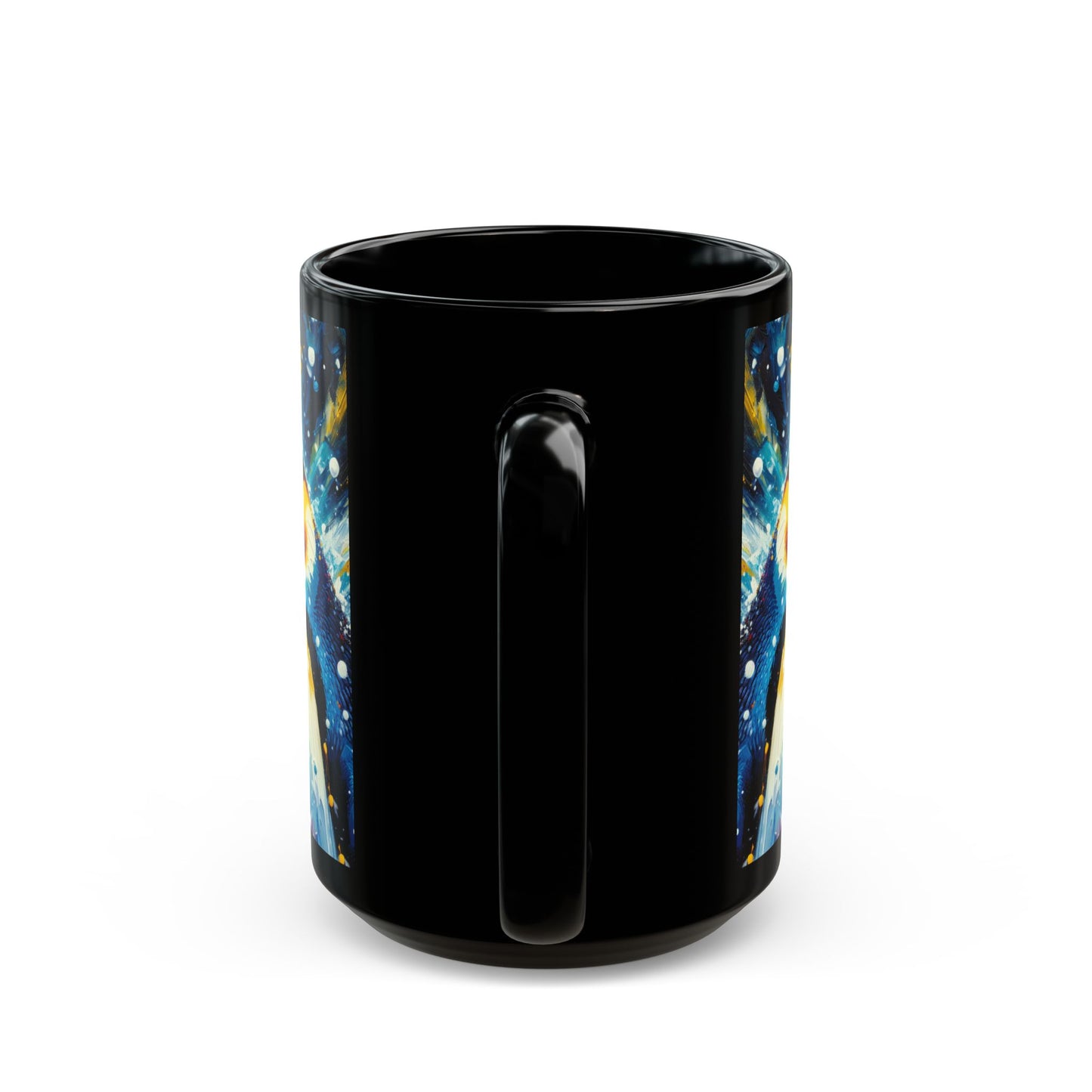 Emperor Penguin in Snowfall - Black Mug (11oz, 15oz)