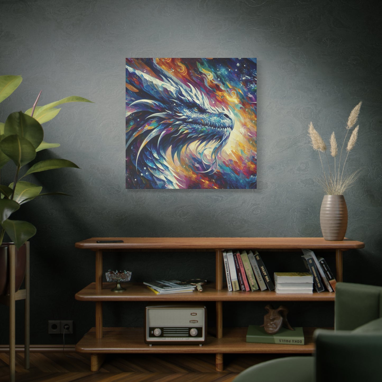Canvas Wall Art - Opal Dragon Impressionist Art Print