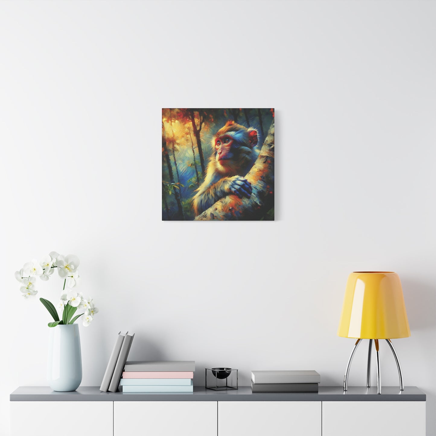 Monkey Wall Art - Rhesus Macaque Expressionist Canvas Art Print