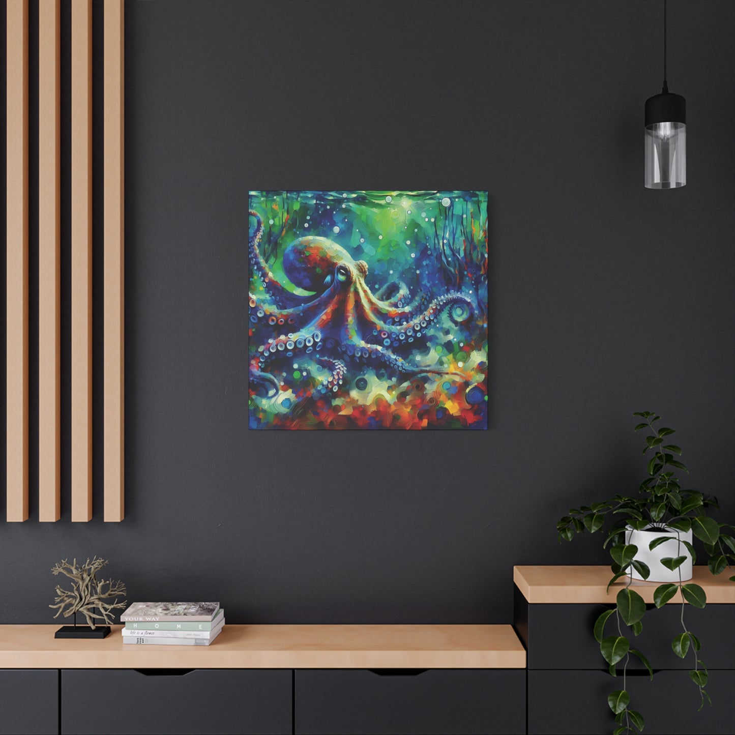 Canvas Wall Art - Octopus Garden Expressionist Style