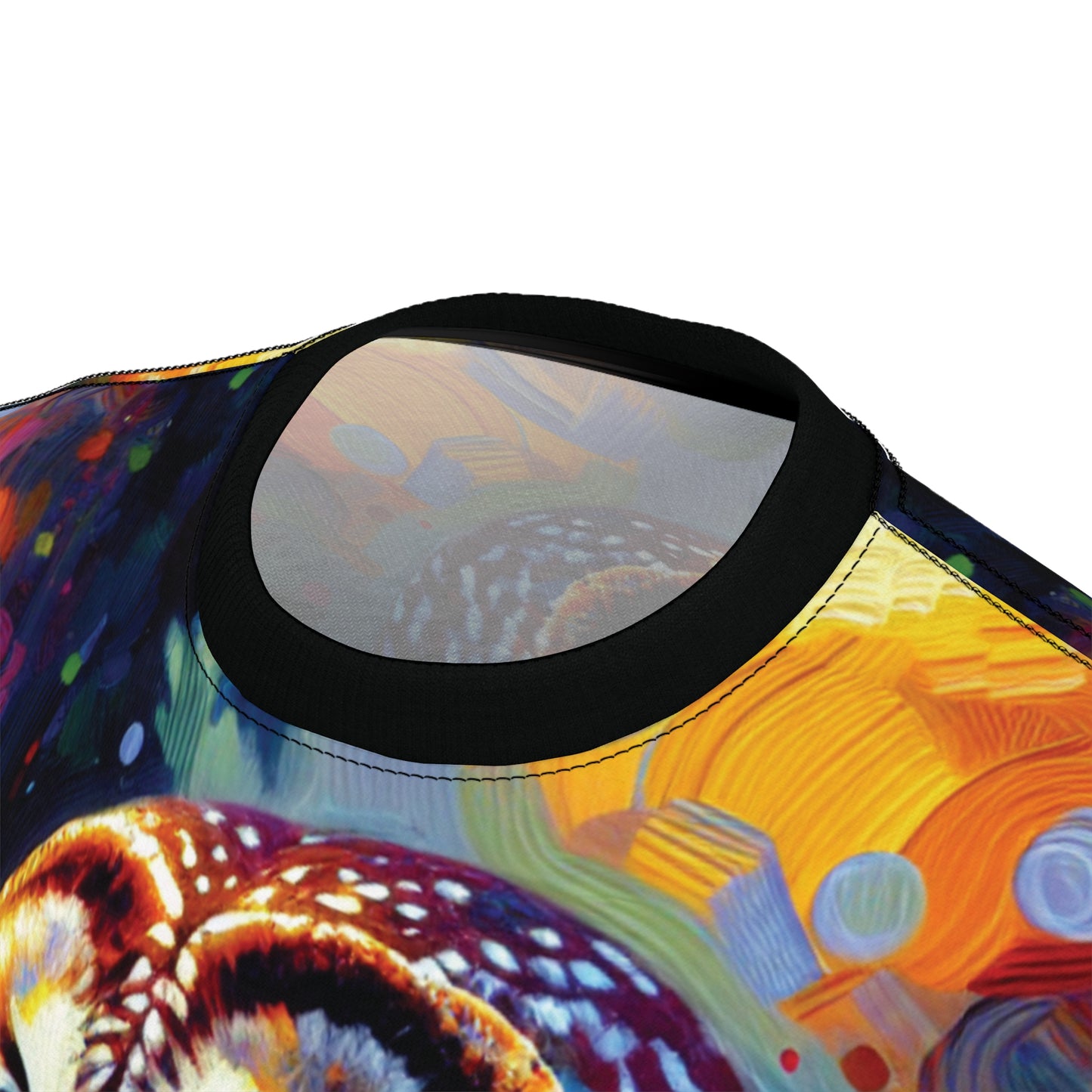 Barred Owl at Sunset Vibrant Art Tee | Colorful Unisex Cut & Sew T-Shirt, Wildlife Apparel, Unique Graphic Tee, Birthday Gift