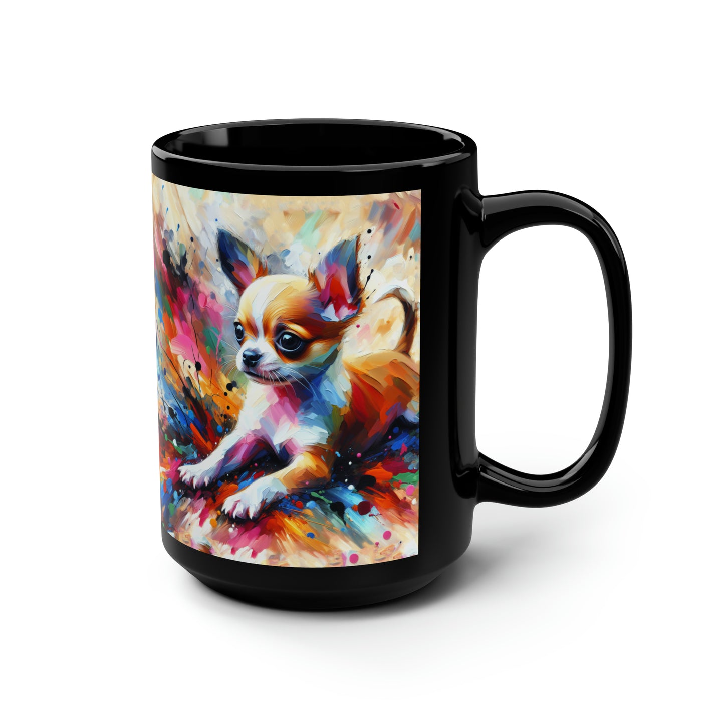 Chihuahua Mayhem - Black Mug, 15oz