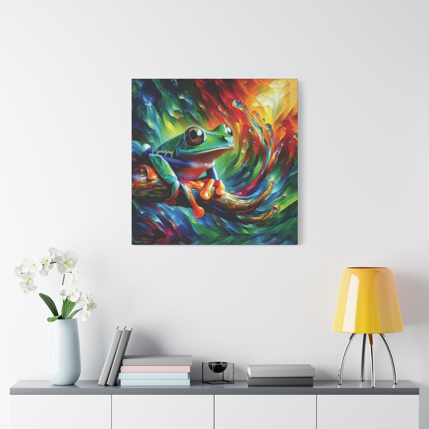 Treefrog Swirl Expressionist Canvas Art Print