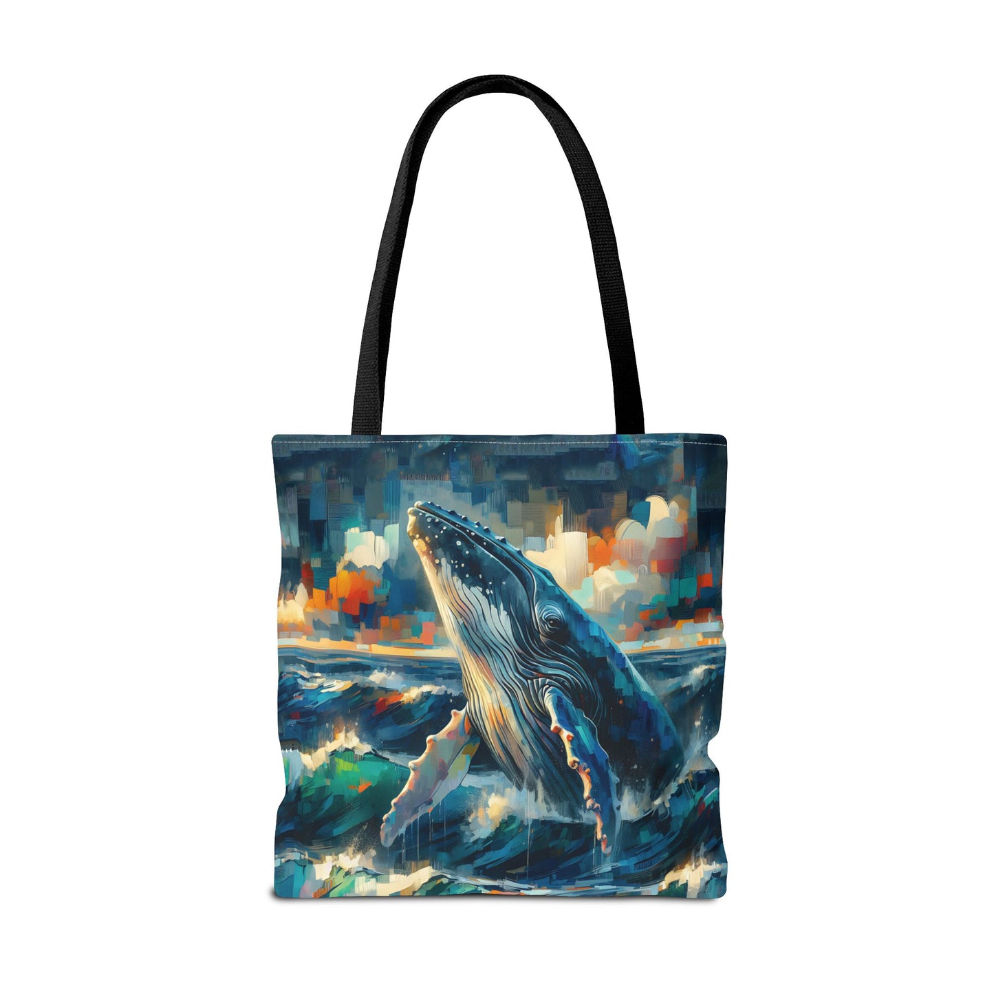 Humpback Breaching - Impressionist Art Style Tote Bag