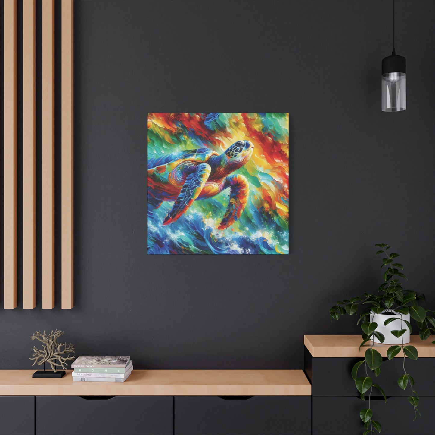Canvas Wall Art - Sea Turtle Heading for the Light
