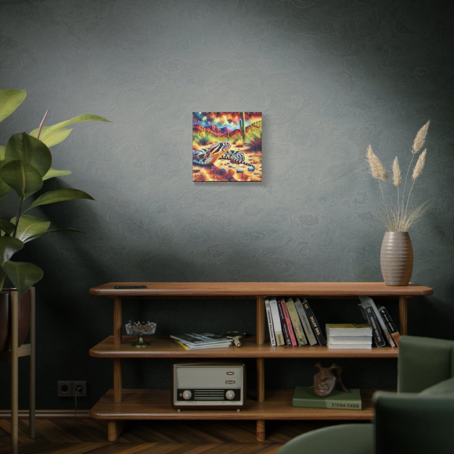 Desert Rattlesnake Expressionist Canvas Art Print