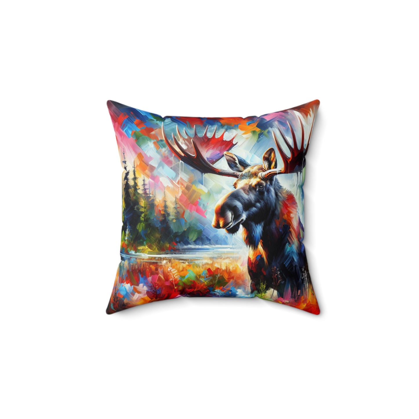 Sunrise Moose - Square Throw Pillows