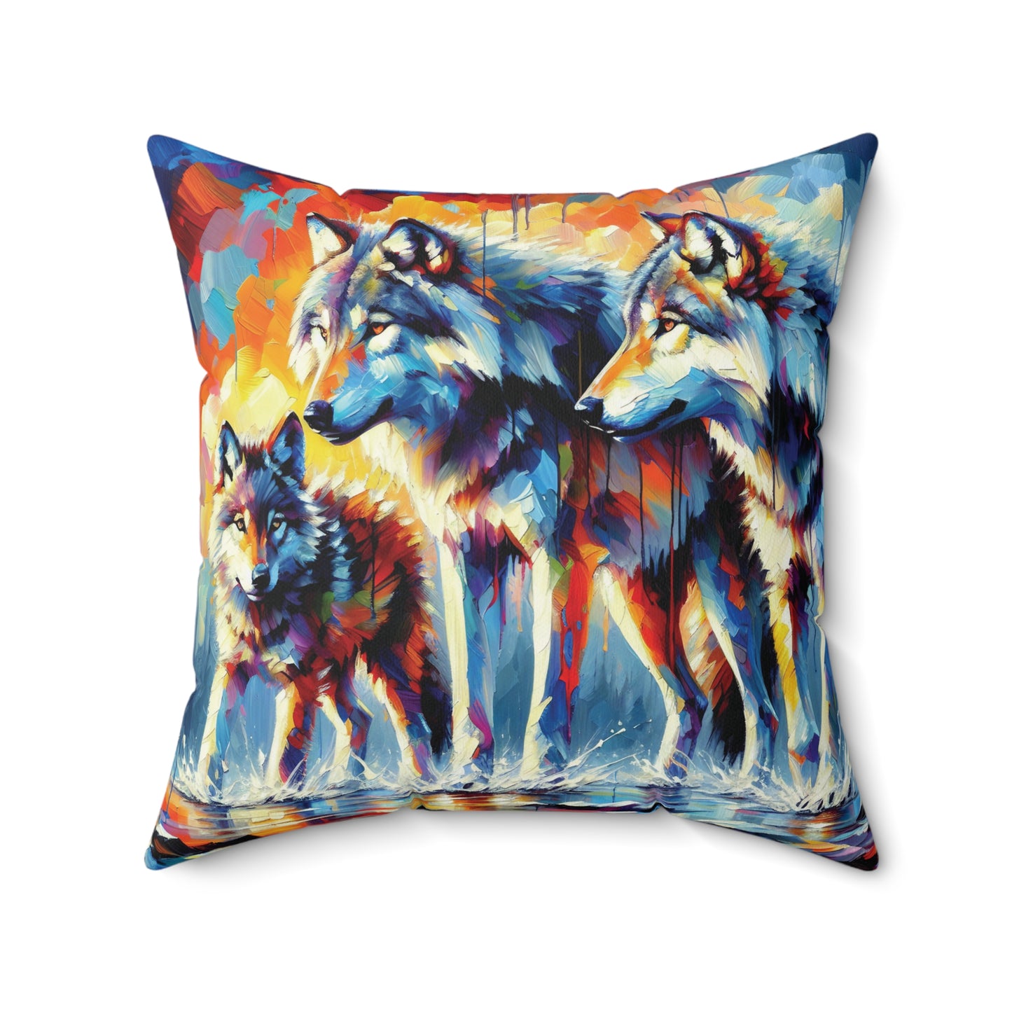 Reigning Wolves - Square Throw Pillows