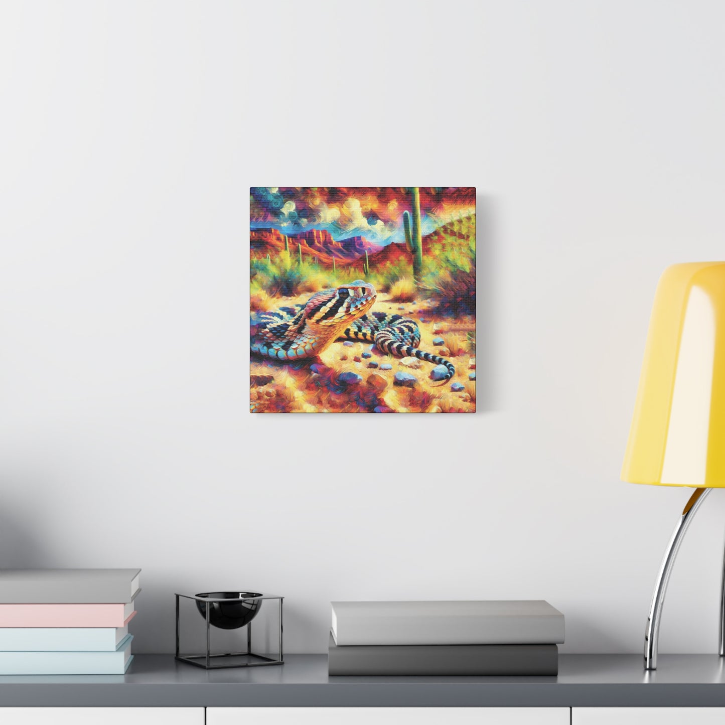 Desert Rattlesnake Expressionist Canvas Art Print