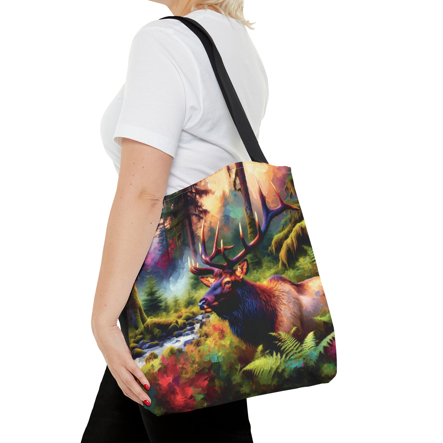 Roosevelt Elk in Hoh Rainforest - Tote Bag