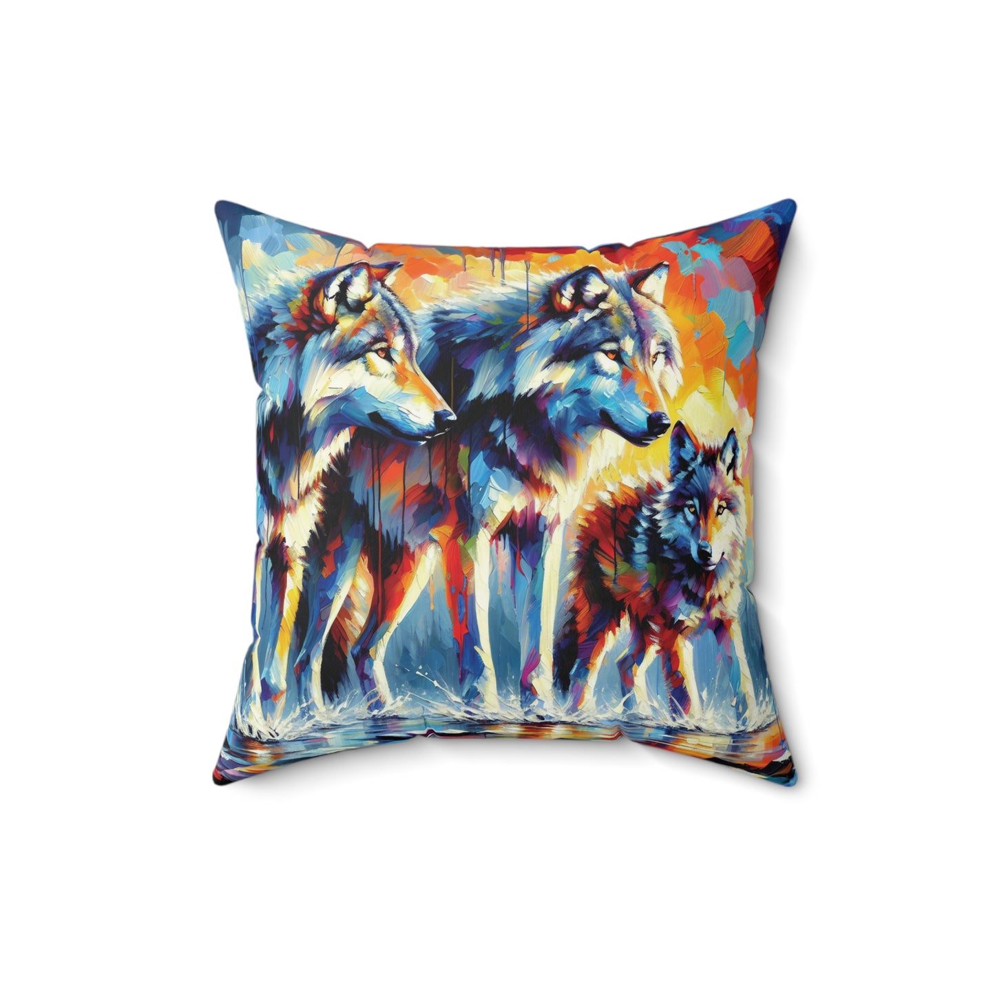 Reigning Wolves - Square Throw Pillows