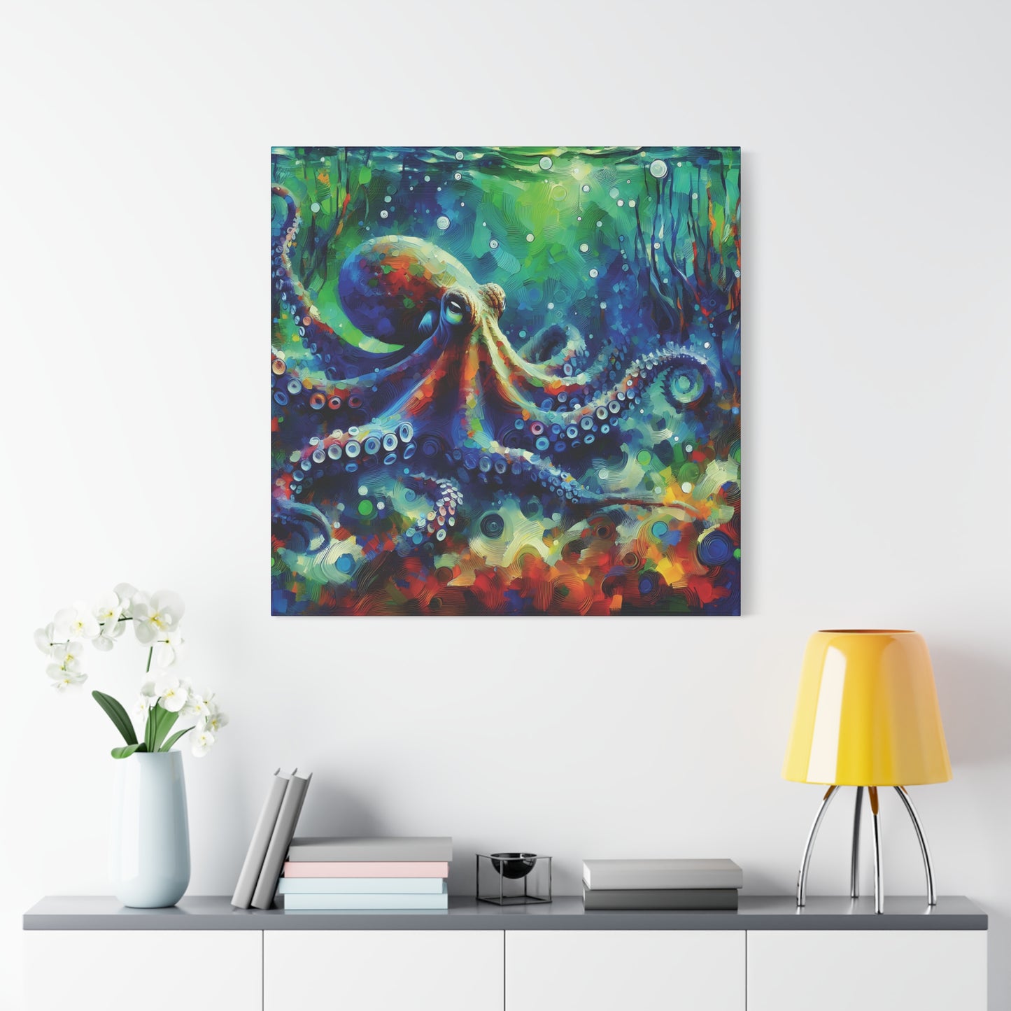 Canvas Wall Art - Octopus Garden Expressionist Style