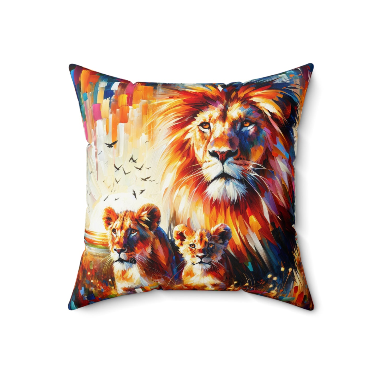 Lion Family - Square Pillow