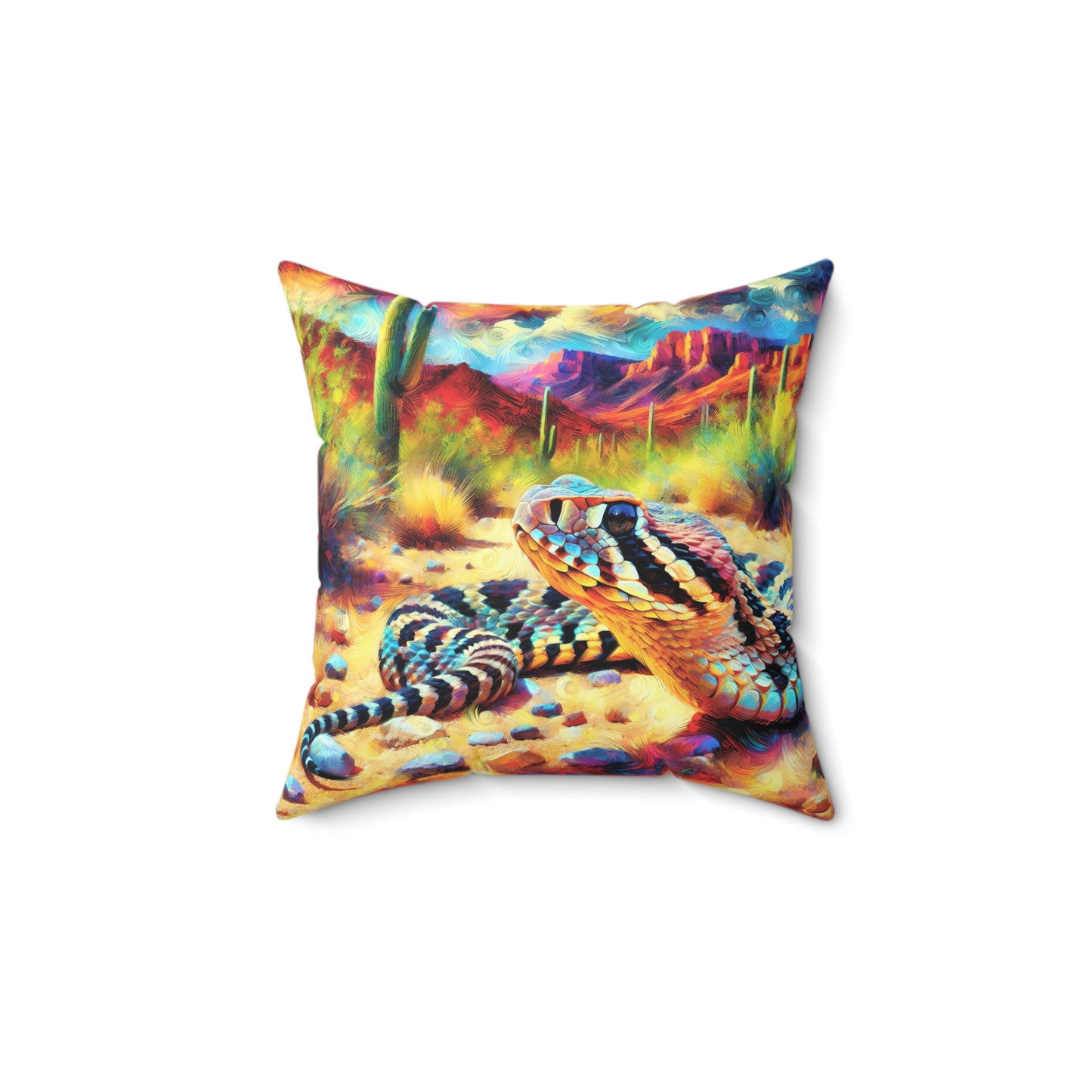 Desert Rattlesnake - Square Throw Pillows