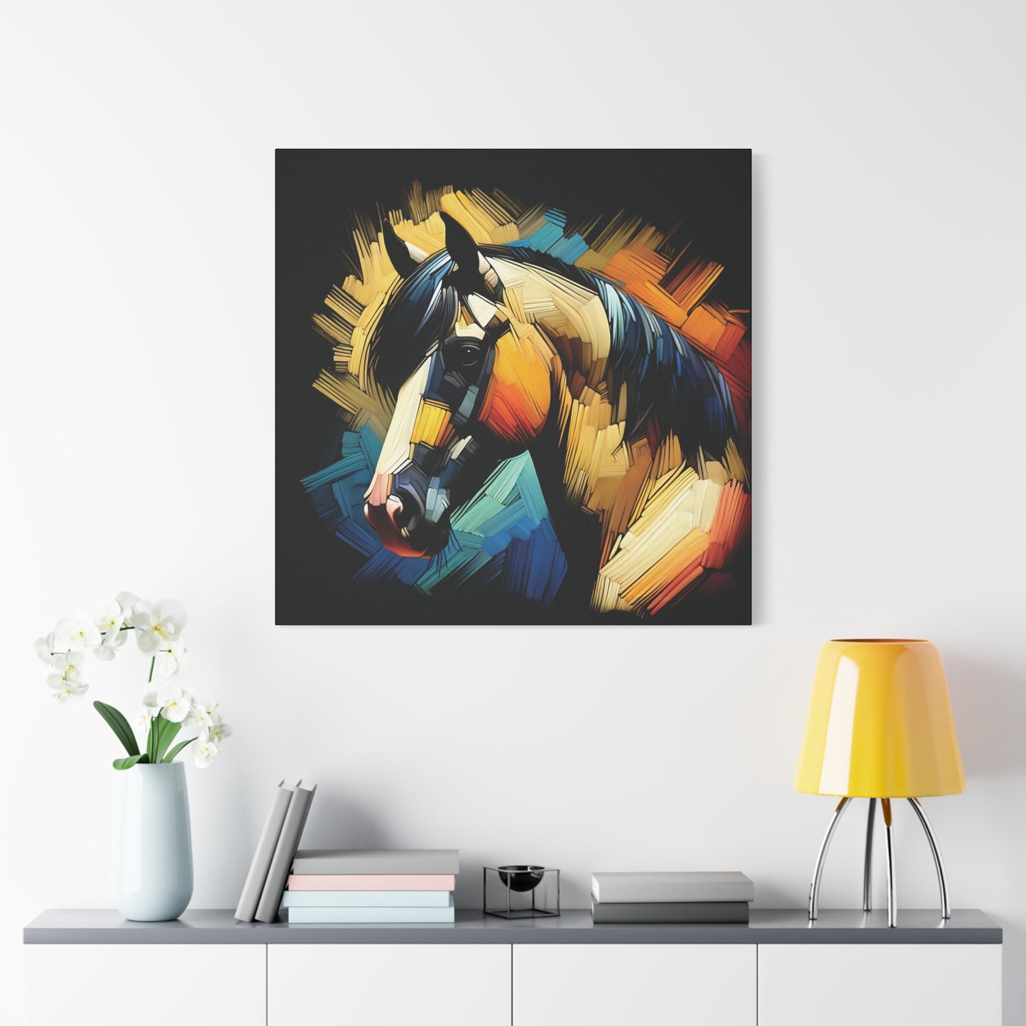 Horse Canvas Print - Bold Buckskin Horse Expressionist Canvas Wall Art