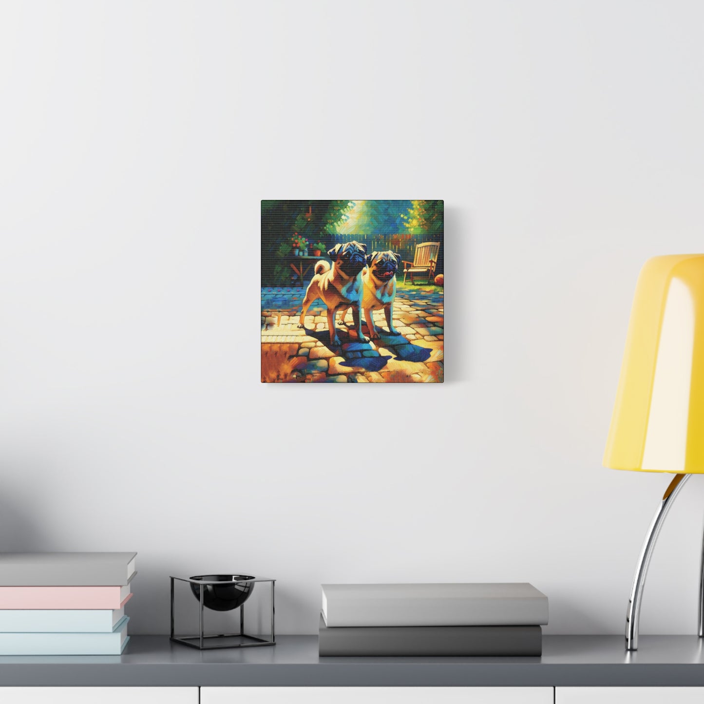 Fawn Pugs Expressionist Canvas Art Print