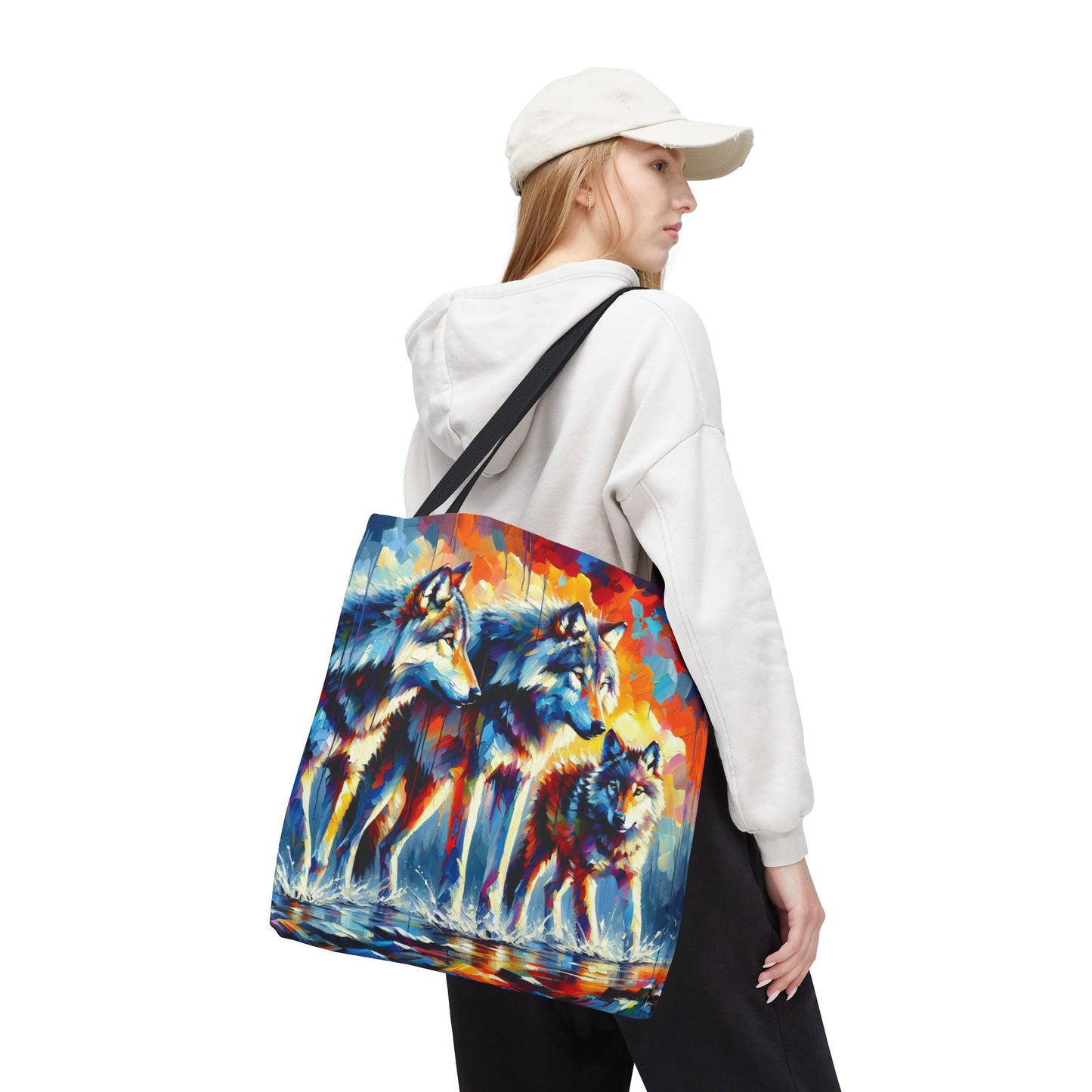 Reigning Wolves - Impressionist Art Style Tote Bag