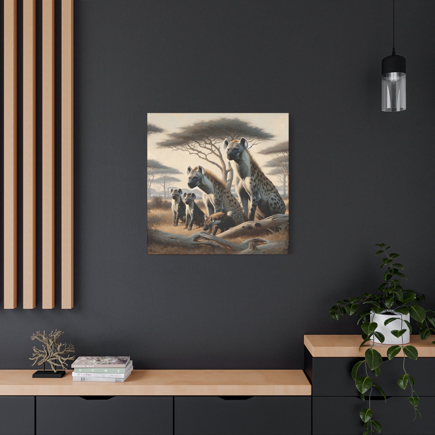 Hyena Family Canvas Art Print