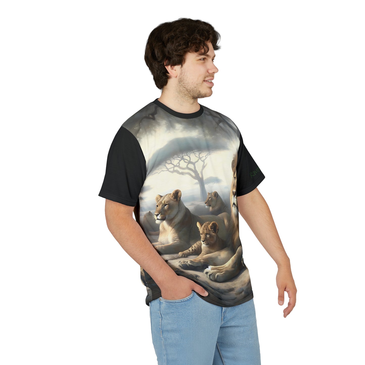 Lion's Pride Art Tee | Colorful Unisex Cut & Sew T-Shirt, Wildlife Apparel, Unique Graphic Tee, Birthday Gift