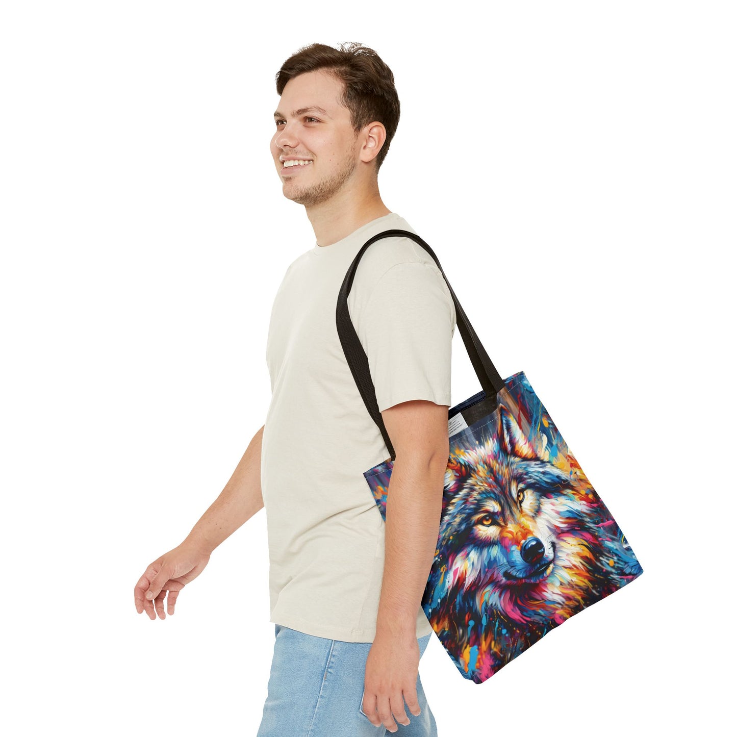 Alpha Wolf Tote Bag - Expressionist Art Style