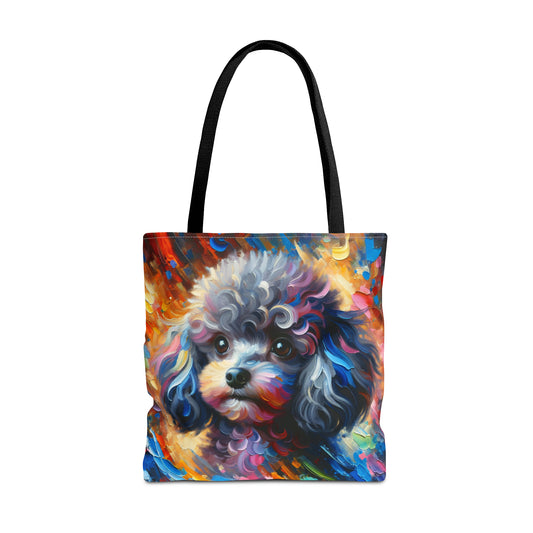 Silver Poodle Pup Tote Bag