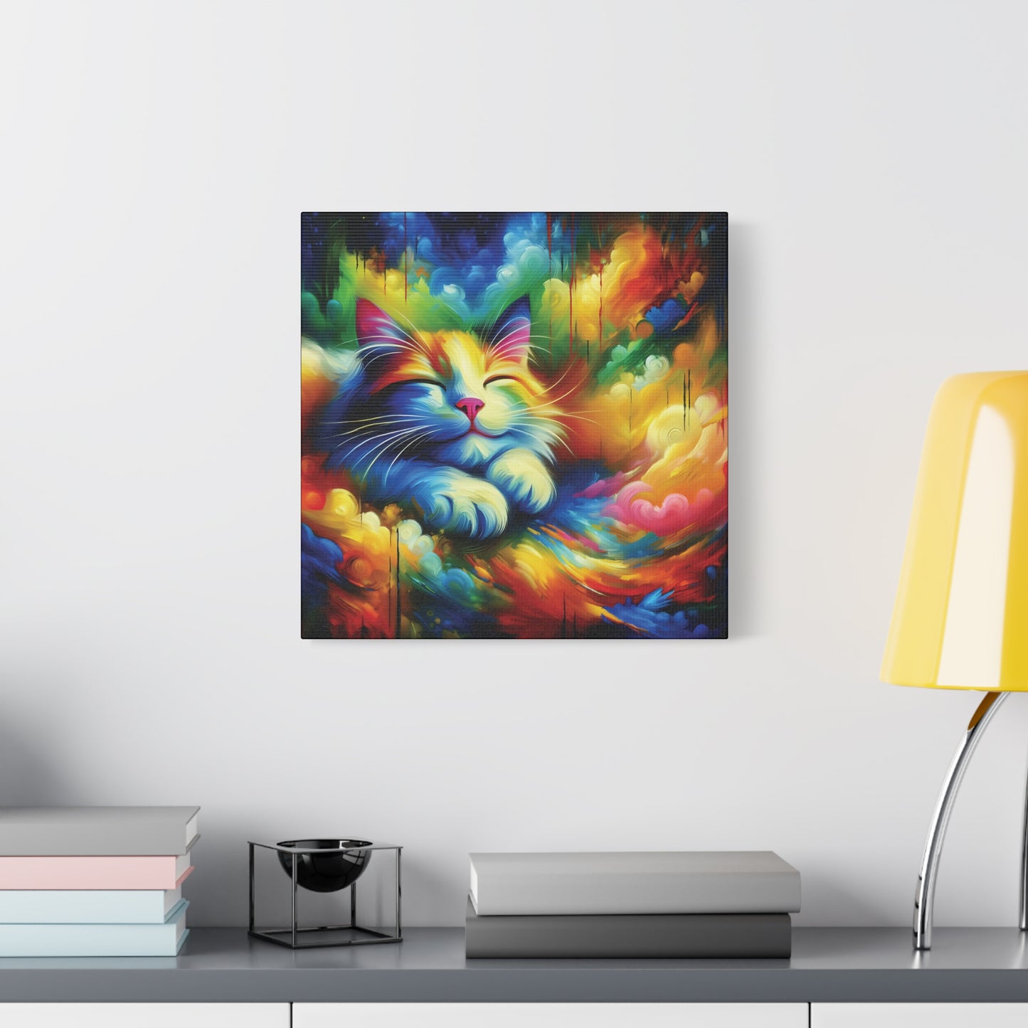 Canvas Wall Art - Blissful Calico - Modern Expressionist Art Style