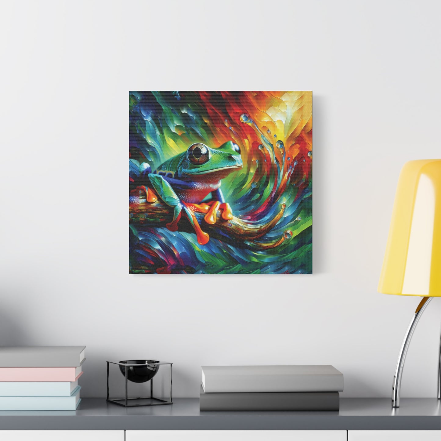 Treefrog Swirl Expressionist Canvas Art Print
