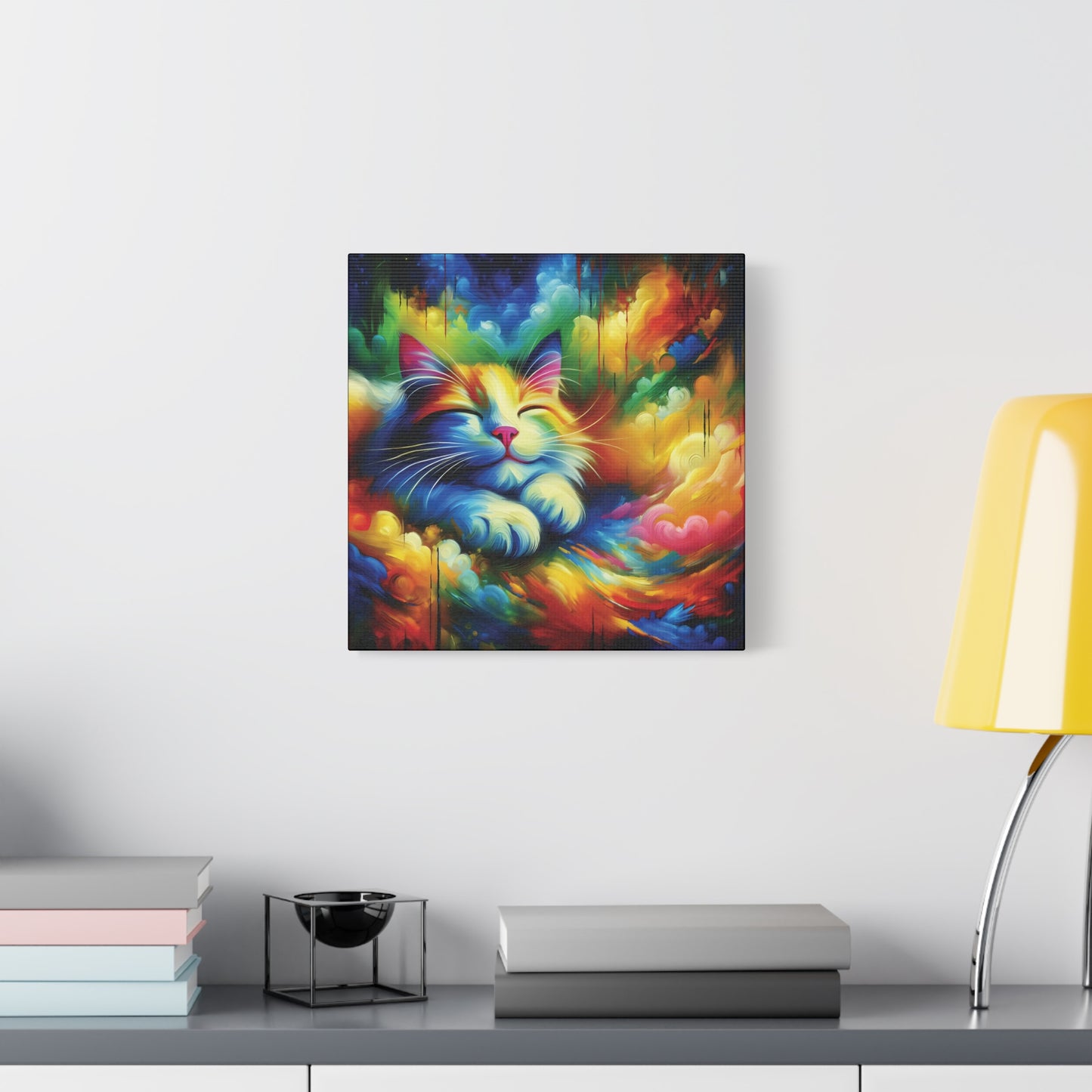 Canvas Wall Art - Blissful Calico - Modern Expressionist Art Style
