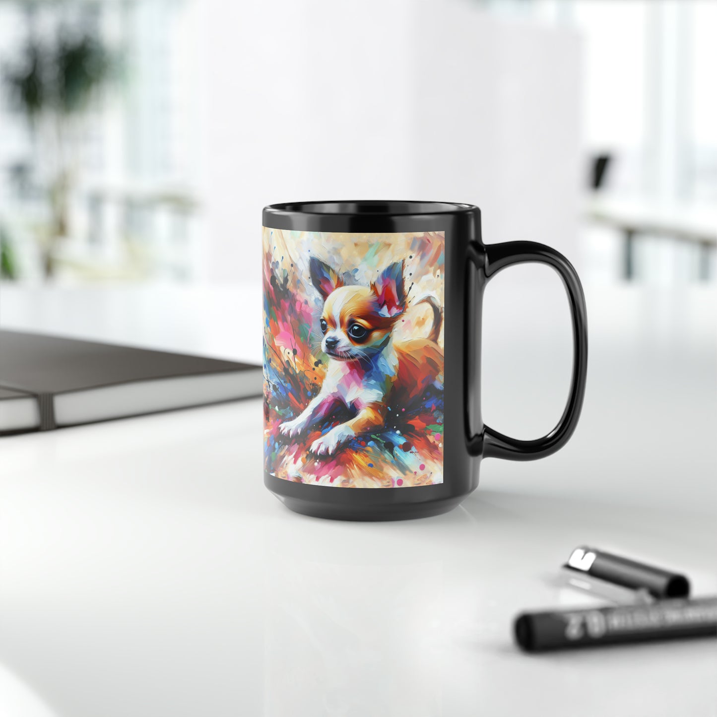 Chihuahua Mayhem - Black Mug, 15oz