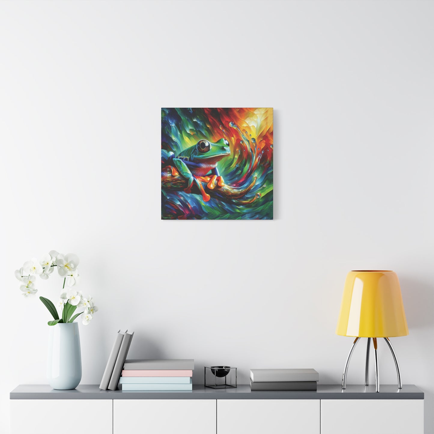 Treefrog Swirl Expressionist Canvas Art Print